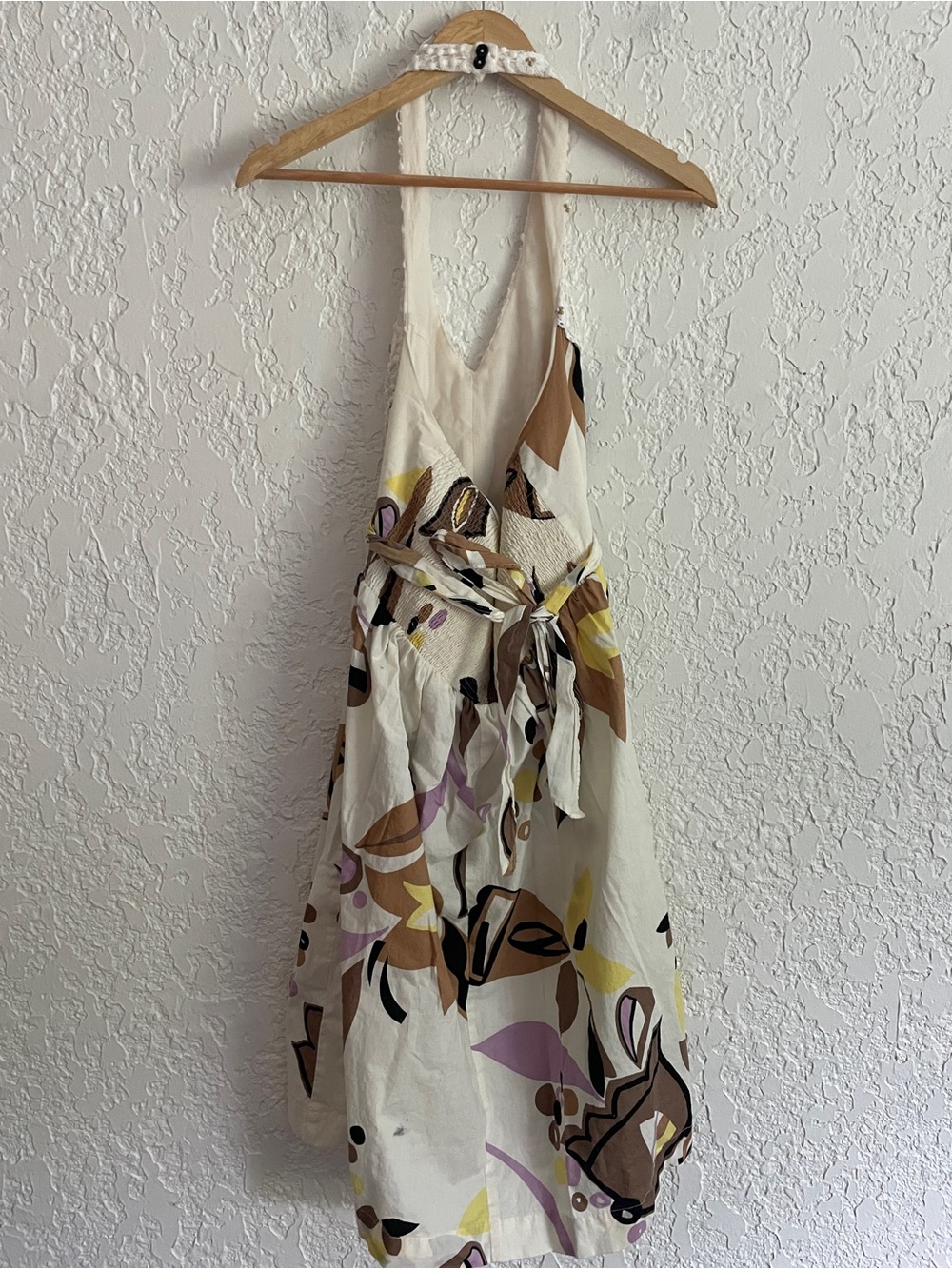 Jonathan Martin RARE Vintage Y2K Cotton Floral Crochet Halter Dress - 10 - Picture 4 of 6